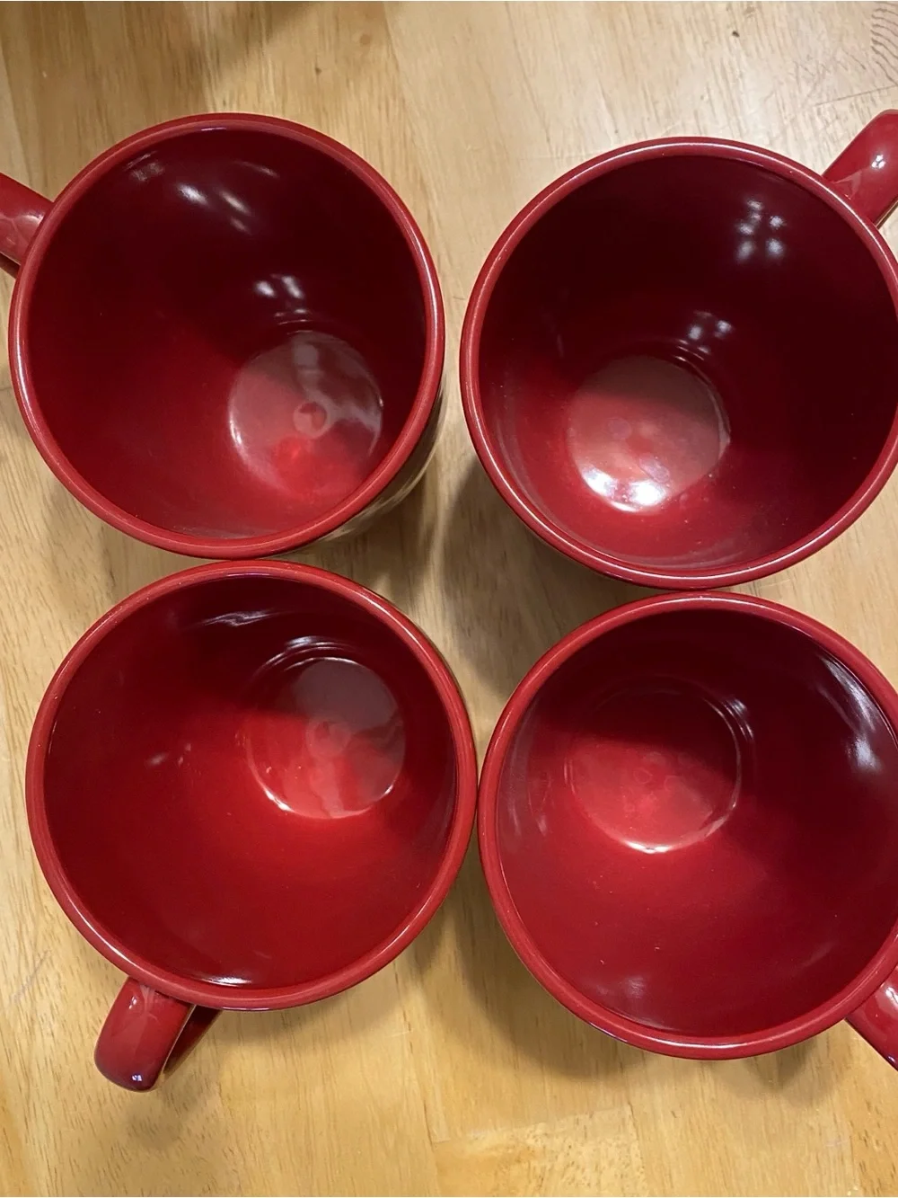 Corelle Red Stoneware Coffee Mugs - Set of 4